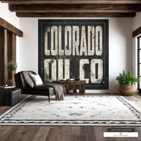 Vintage Colorado Oil Co Wall Mural Art – Rustic Charm, Industrial Elegance, Peel and Stick Wallpaper