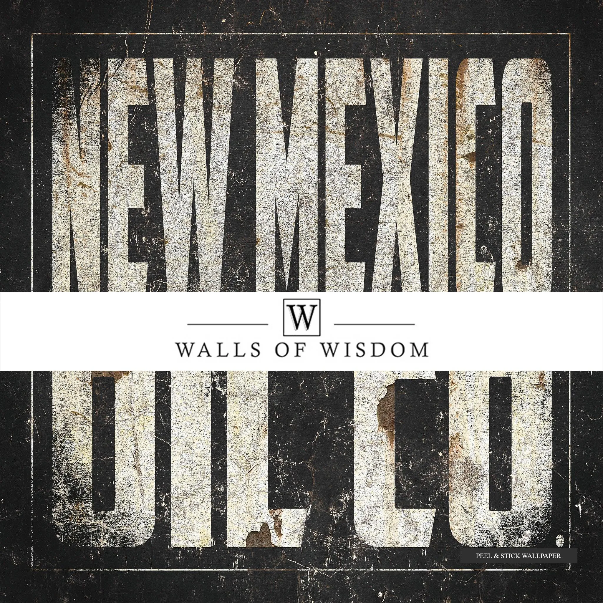 Vintage New Mexico Oil Co Wall Mural Art – Timeless Charm, Industrial Elegance, Peel and Stick