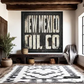 Vintage New Mexico Oil Co Wall Mural Art – Timeless Charm, Industrial Elegance, Peel and Stick