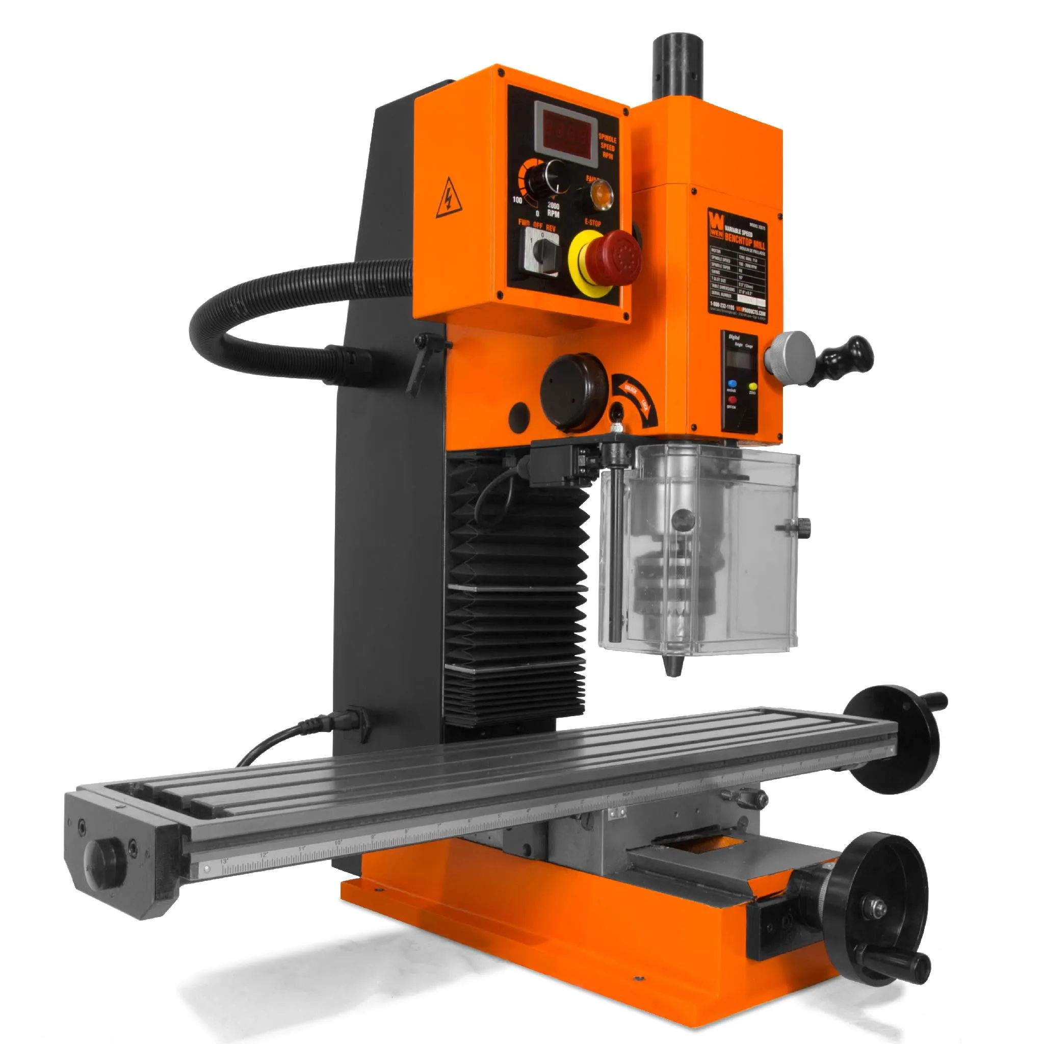 WEN 33075T 11-Amp Variable Speed 16-Inch Benchtop Milling Machine with Digital Readout and Extra-Large Mill Table