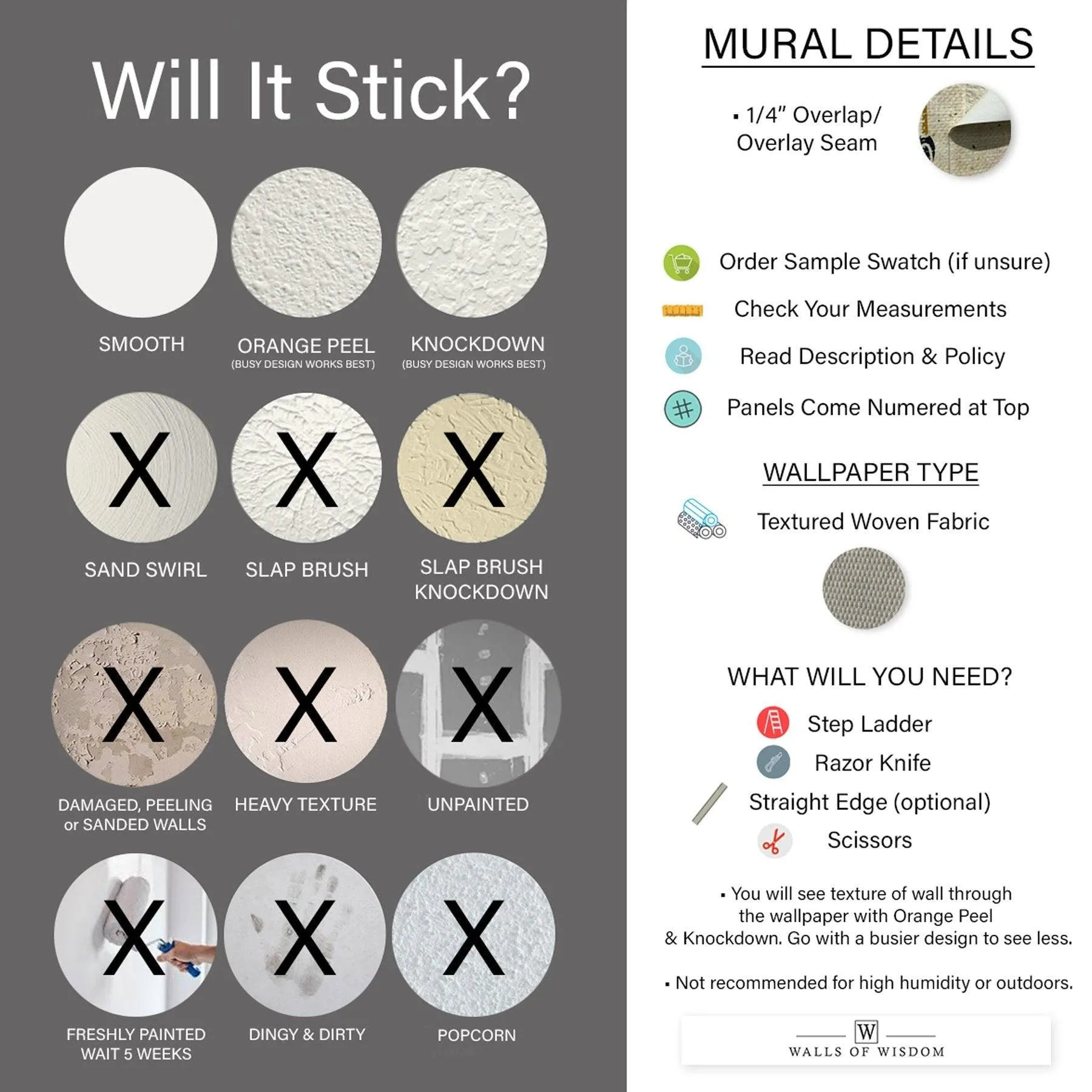 Western Bar 'Social' Sign Mural - Modern Black & White Peel & Stick Wallpaper