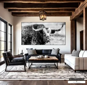 Western Longhorn Wallpaper - Texas Longhorn Wall Art Mural Peel and Stick