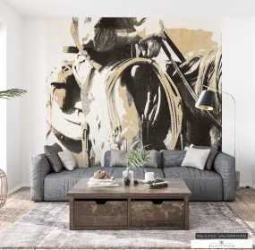 Wild West Essence Peel & Stick Wallpaper Mural: Vintage Black & White Western Design for Modern Homes