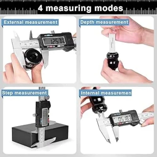 Xtreme Xccessories digital caliper 0-6 Metric Inch Fraction Caliper Measuring Tool Stainless Steel Electronic 6 inch Caliper Measurement Tool Vernier Caliper Large LCD Display (150mm)